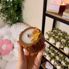 Autumn Tree Trunk Candle
