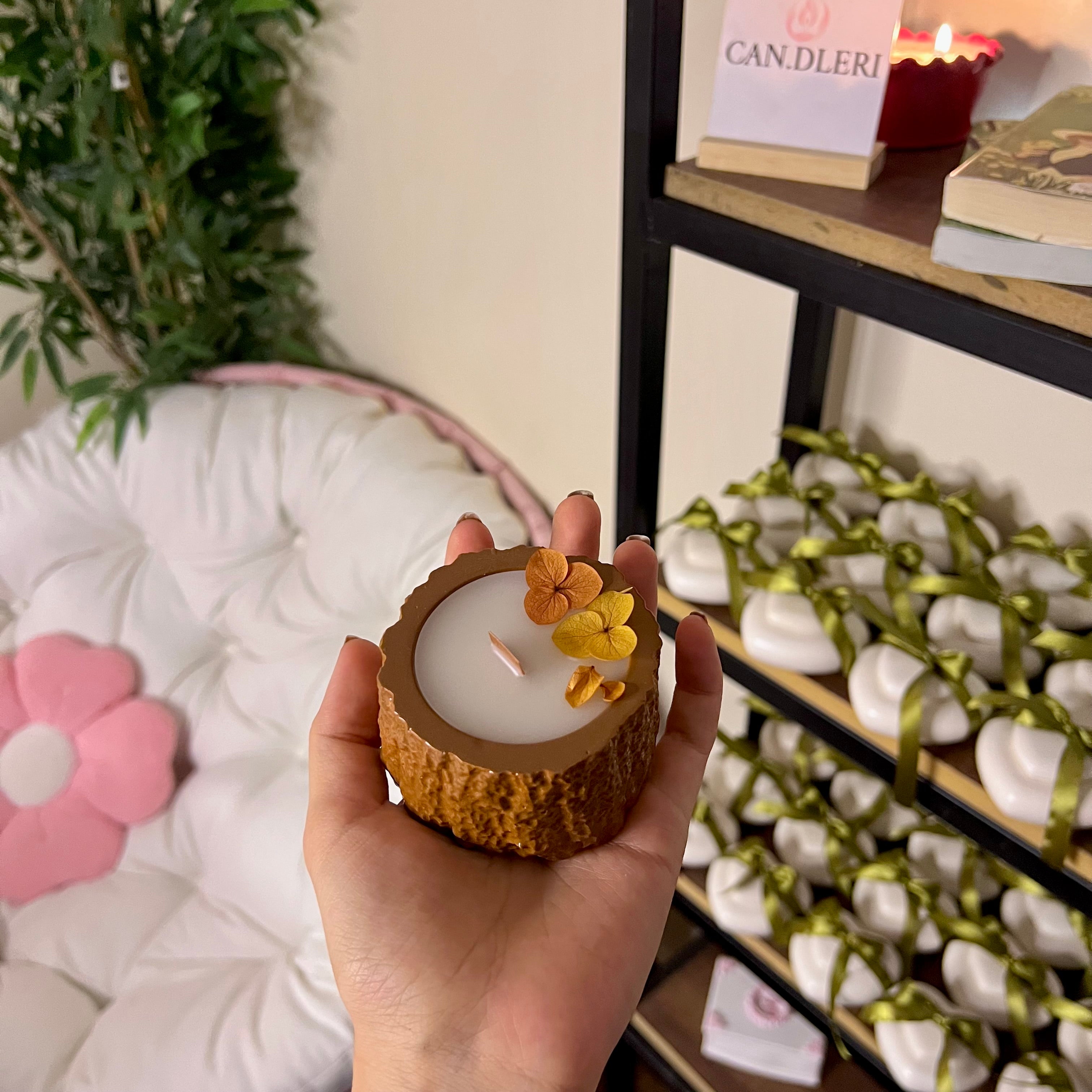 Autumn Tree Trunk Candle