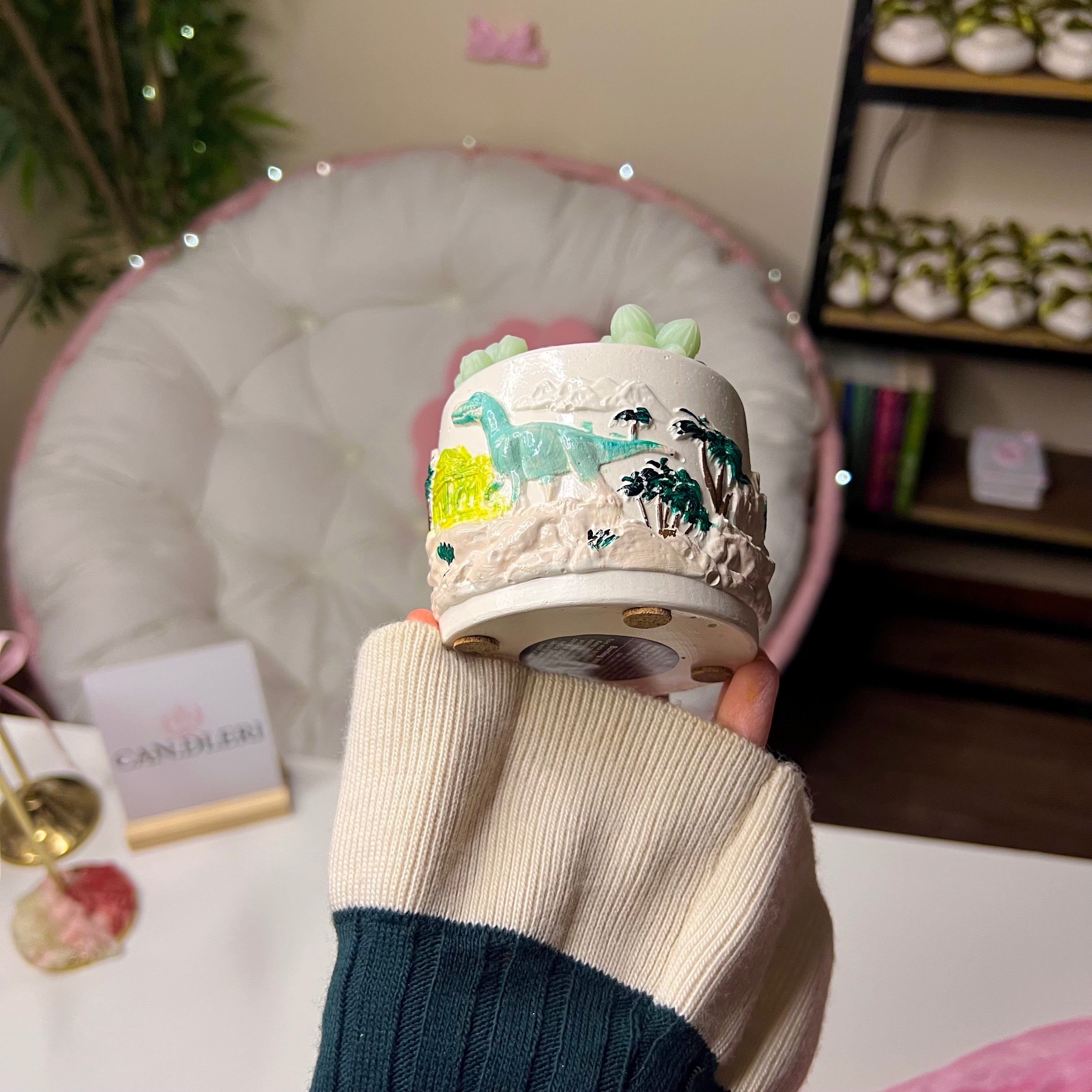 Dinosaur Garden Candle