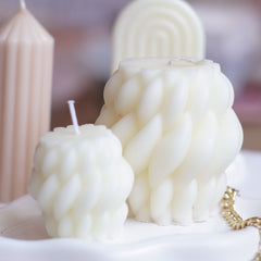2pc Geometric Wave Twisted Candle