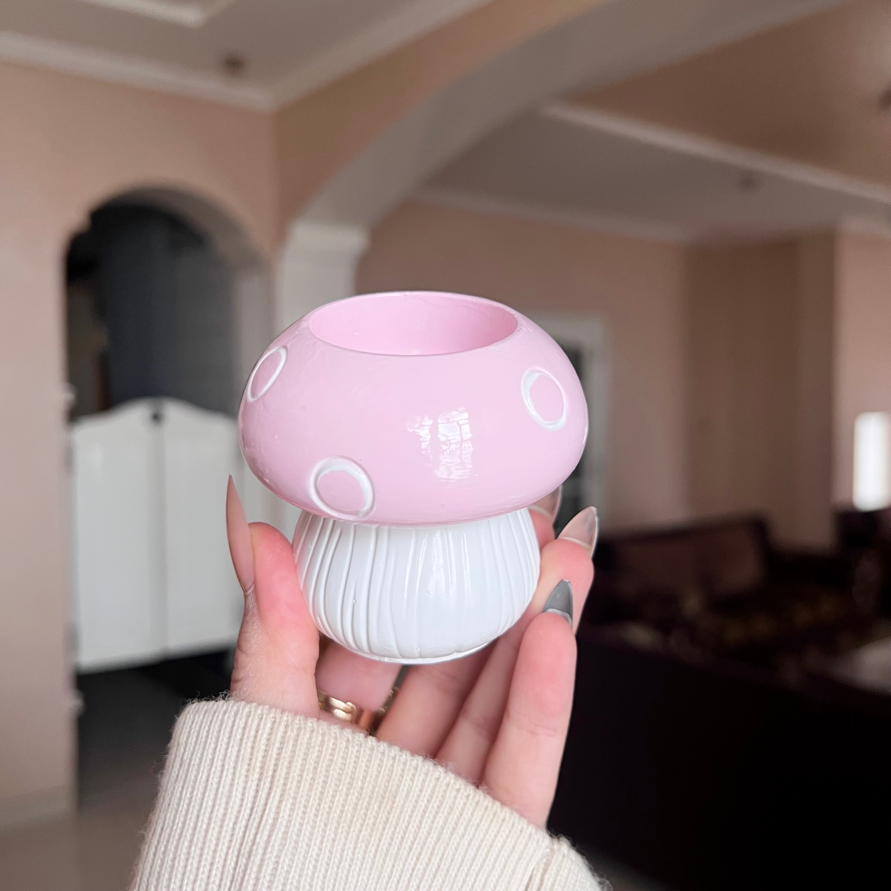 Mushroom candle holder